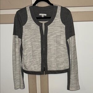 Cabi Gray and Cream Knit Cardigan